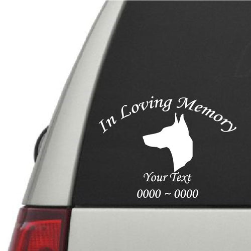 Doberman Dog Custom In Loving Memory® Decal