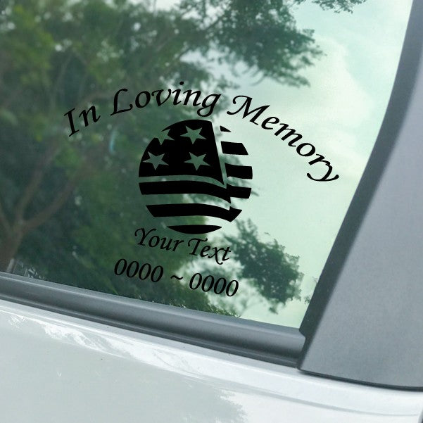 American Flag Circle In Loving Memory® Decal