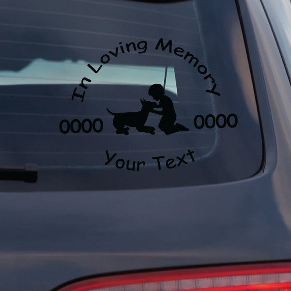 Boy Playing with Dog Custom In Loving Memory® Decal
